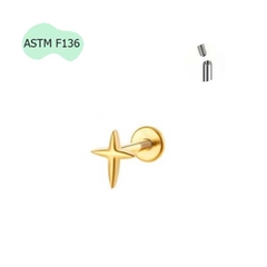 Khuyên tai kiểu dáng ngôi sao basic - Titan - 1.2*8mm