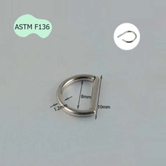 Khuyên tai hình chữ D giả vòng - 2 size - Titanium F136
