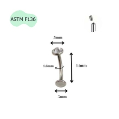 Khuyên rốn nổi Titanium đá trắng - Có 3 size