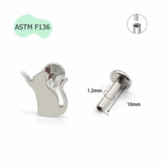 Bông tai Titan hình mèo con - Có 4 kiểu  - 1.2*10mm