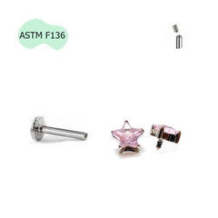 Khuyên tai ngôi sao đính đá Titan 4 màu - Hàng chất lượng