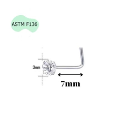 KHUYÊN MŨI CHỮ L - KHUYÊN TAI TRAGUS - Chất liệu titanium