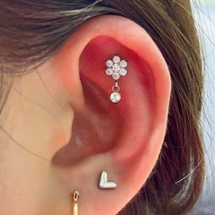 Khuyên tai Titanium bông tuyết 1.2*8mm - Chất lượng tốt