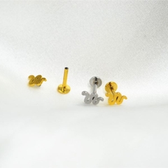 Khuyên tai con rắn basic - Thép y tế - 2 màu