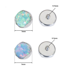 Khuyên tai đá Opal màu mới - Titanium F136 - 1.2*10mm