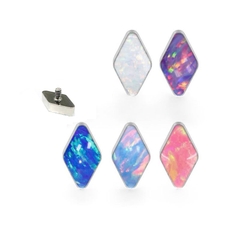 Titan / Khuyên tai đá opal hình thoi - 3 màu 1.2*8mm