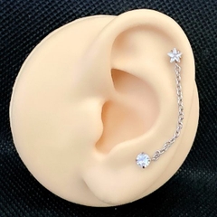Khuyên tai đeo hai lỗ nhiều màu - Khuyên tai basic