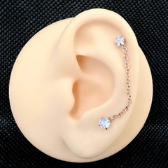Khuyên tai đeo hai lỗ nhiều màu - Khuyên tai basic