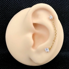 Khuyên tai đeo hai lỗ nhiều màu - Khuyên tai basic
