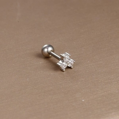 Khuyên tai đính đá đơn giản - 0.8*6*4mm