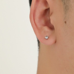 Khuyên tai đính đá họa tiết hành tinh - 1.2*8mm - Bạc 925