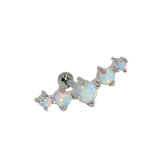 Khuyên tai đính đá opal lấp lánh - 1.2*6mm