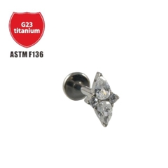 Khuyên tai đính đá pha lê nhân tạo - 2 màu - Titanium
