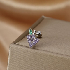 Khuyên tai hình trái nho màu tím xinh xắn - 0.8*6*4mm