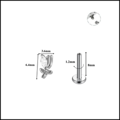 Titanium / Khuyên tai bông hoa hồng trắng - 1.2*8mm
