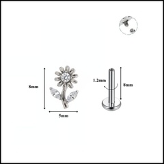 Titanium / ok365 hoa mặt trời - 2 màu - 1.2*8mm