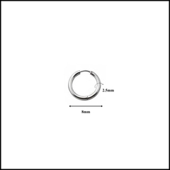 Khuyên tai bạc mỏng - Thép không gỉ