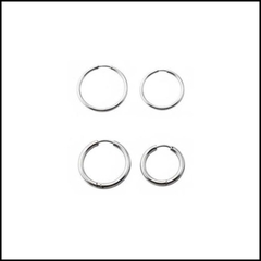 Khuyên tai bạc mỏng - Thép không gỉ