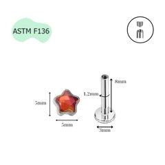 Khuyên tai ngôi sao đá ánh trăng / Titan - 5 màu - Unisex
