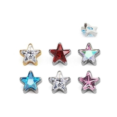 Khuyên tai ngôi sao đính đá Titan 4 màu - Hàng chất lượng