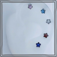 Titan / Khuyên tai ngôi sao thủy tinh - Unisex - 3 màu - 1.2*8mm