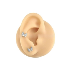 Khuyên tai nơ trắng dễ thương - Titan