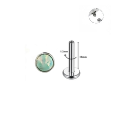 Khuyên tai Titan F136 đá bo opal màu hot - 3 màu