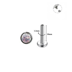 Khuyên tai Titan F136 đá bo opal màu hot - 3 màu