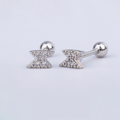 Khuyên tai sấm sét đính đá / Hợp kim