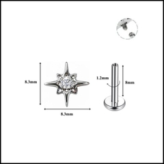 Titanium / ok365 Sao Trắng Basic 1.2*8mm