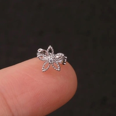 KHUYÊN TAI TRÒN 5 CÁNH TWINKLE - MÀU BẠC