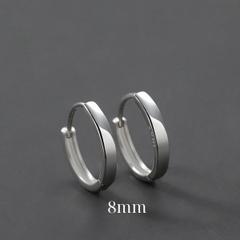 Khuyên tai tròn basic cá tính 2 size - Chất liệu bạc 925