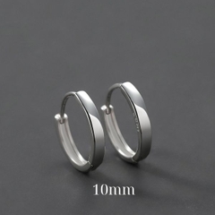 Khuyên tai tròn basic cá tính 2 size - Chất liệu bạc 925