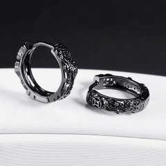 Khuyên tai tròn họa tiết đồng xu 12mm - 2 màu