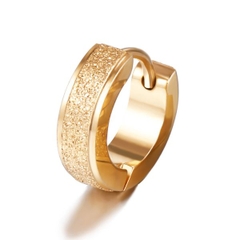 Khuyên tai tròn nhám Unisex - 3 màu - Thép không gỉ