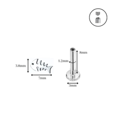 Khuyên tai xương cá Titanium - 1.2*8mm