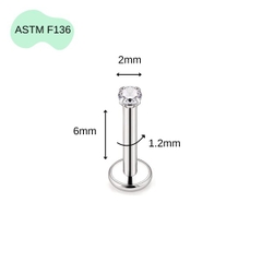 Khuyên thẳng cơ bản ren trong 16 size - Titan