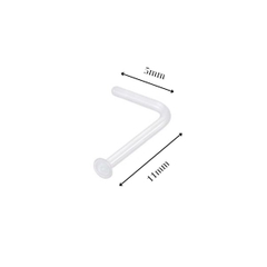 Khuyên thủy tinh chữ L giấu lỗ xỏ - Có 2 size