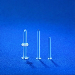 Khuyên thủy tinh giấu lỗ xỏ (đầy đủ size) - Trong suốt