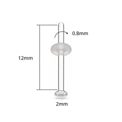 Khuyên thủy tinh giấu lỗ xỏ - trong suốt, tiệt trùng, phù hợp lỗ xỏ mới