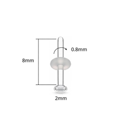 Khuyên thủy tinh giấu lỗ xỏ - trong suốt, tiệt trùng, phù hợp lỗ xỏ mới