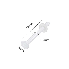 Khuyên thủy tinh giấu lỗ xỏ - trong suốt, tiệt trùng, phù hợp lỗ xỏ mới