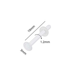 Khuyên thủy tinh giấu lỗ xỏ - trong suốt, tiệt trùng, phù hợp lỗ xỏ mới