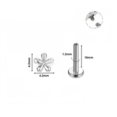 Khuyên titan hoa cúc dễ thương - 1.2*10mm