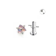 Khuyên titan hoa đính đá dễ thương - 1.2*8mm