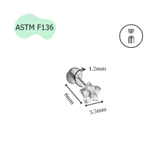 Khuyên Titan bông hoa 5 cánh lấp lánh - Có 2 màu