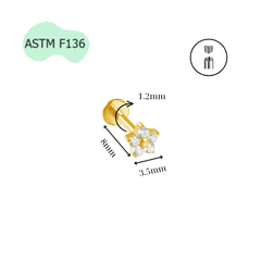 Khuyên Titan bông hoa 5 cánh lấp lánh - Có 2 màu