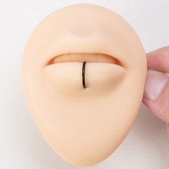 Khuyên tròn bấm có nút bật nhiều size - Màu bạc