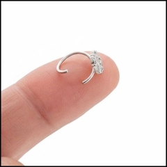 Khuyên tròn bông hoa 5 cánh (không nút bật) - 1.2*8mm/Hợp kim