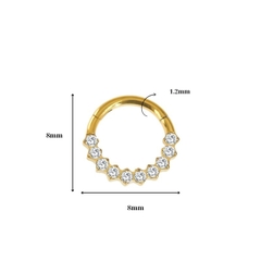 Khuyên tròn Titan F136 đính đá xinh xắn - 2 màu
